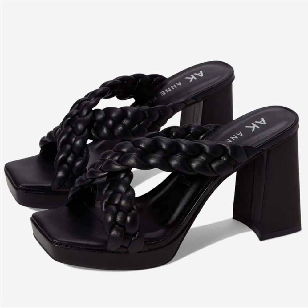 NEW! Anne Klein Black Aiden Bubble Braid Heel - Size 10 🚁